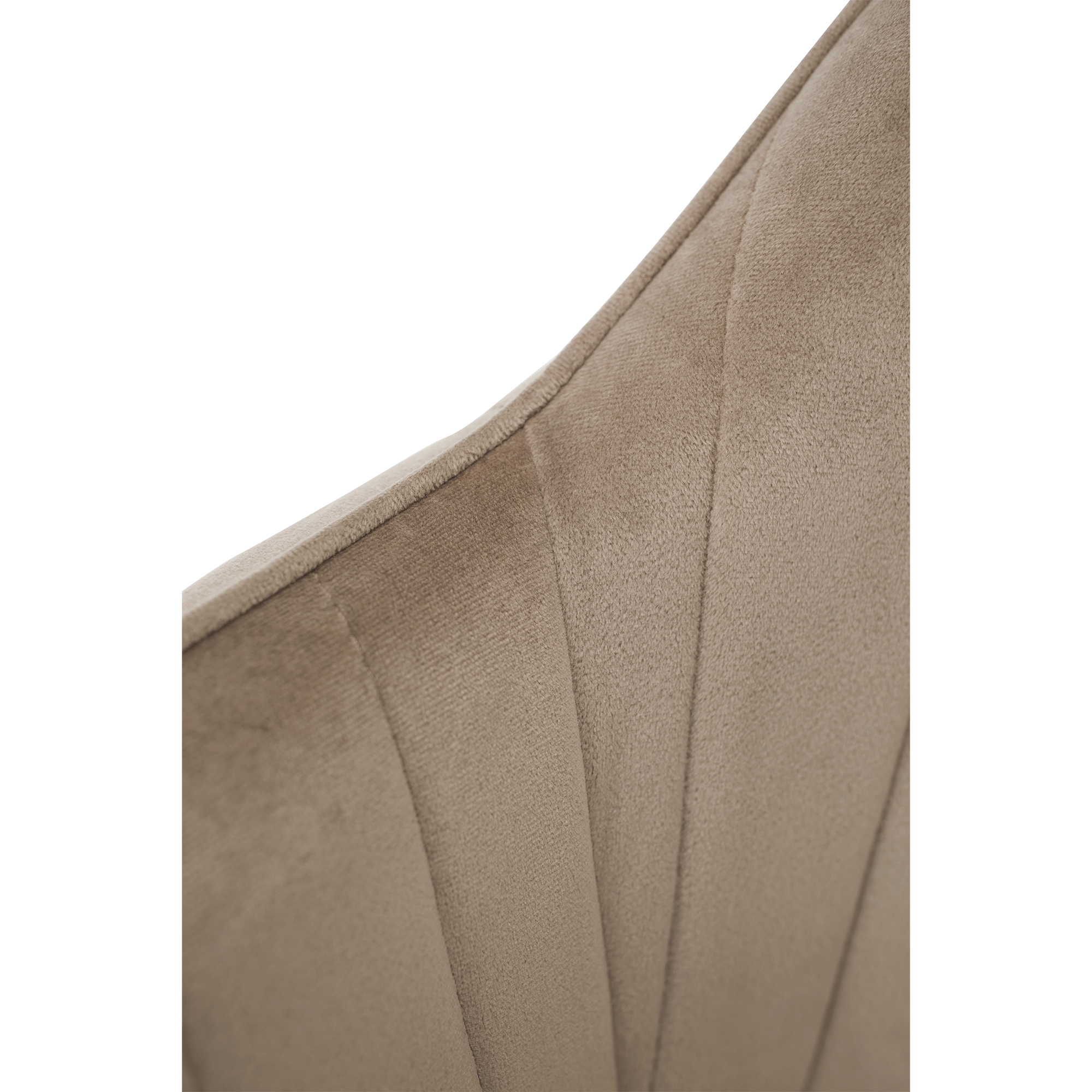 Fotoliu de design BASSANO, catifea Velvet gri maroniu Taupe, catifea/metal, 56x55x82 cm Kondela