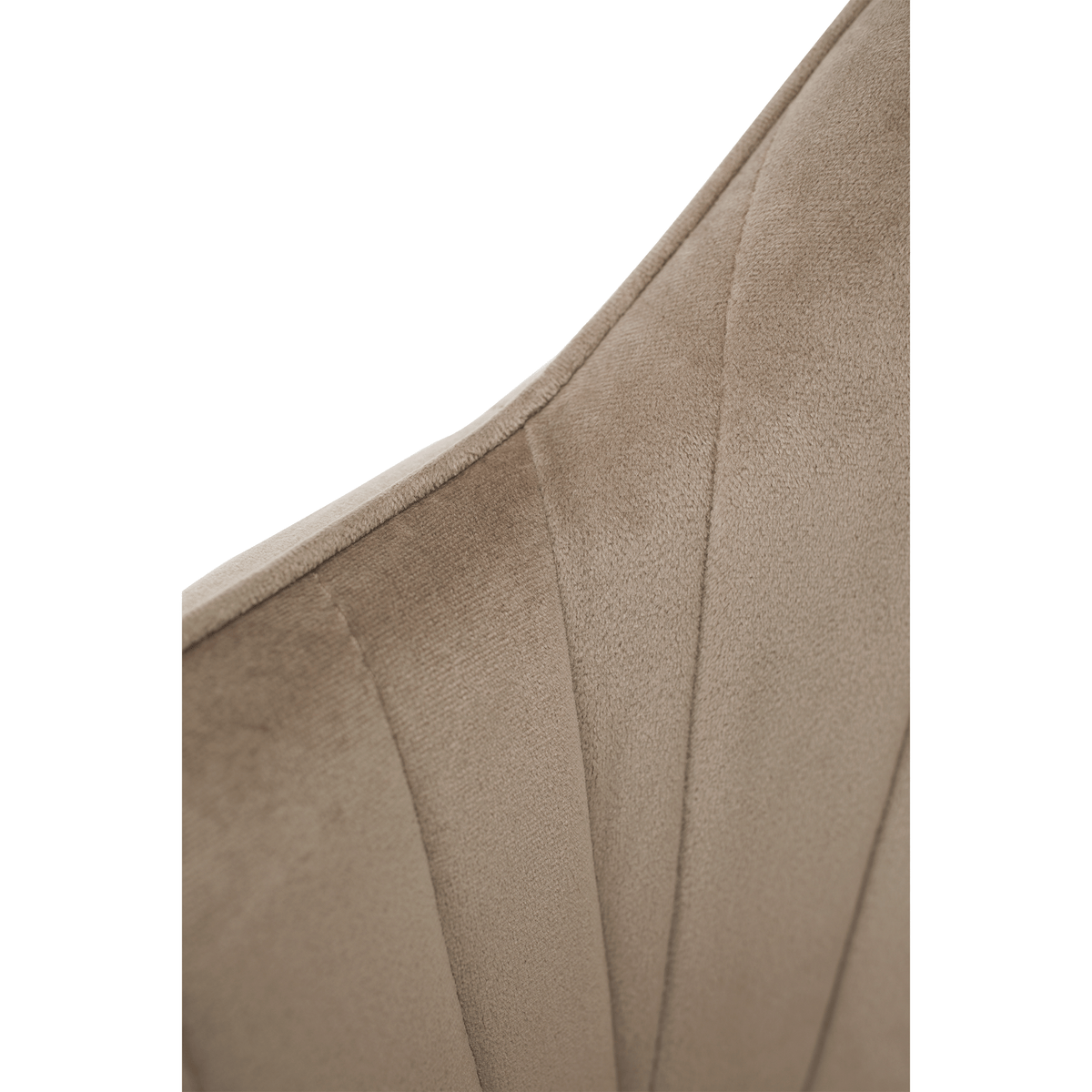 Fotoliu de design BASSANO, catifea Velvet gri maroniu Taupe, catifea/metal, 56x55x82 cm Kondela