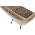 Fotoliu de design BASSANO, catifea Velvet gri maroniu Taupe, catifea/metal, 56x55x82 cm Kondela