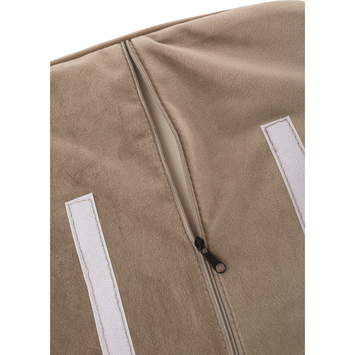 Fotoliu de design BASSANO, catifea Velvet gri maroniu Taupe, catifea/metal, 56x55x82 cm Kondela
