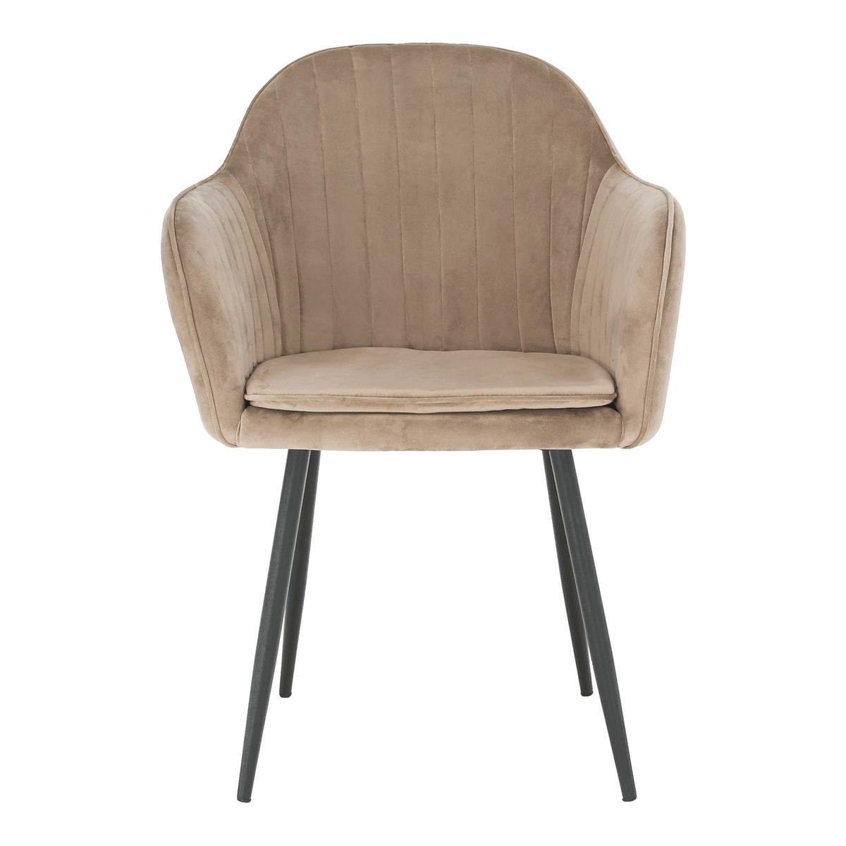 Fotoliu de design BASSANO, catifea Velvet gri maroniu Taupe, catifea/metal, 56x55x82 cm Kondela