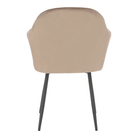 Fotoliu de design BASSANO, catifea Velvet gri maroniu Taupe, catifea/metal, 56x55x82 cm Kondela