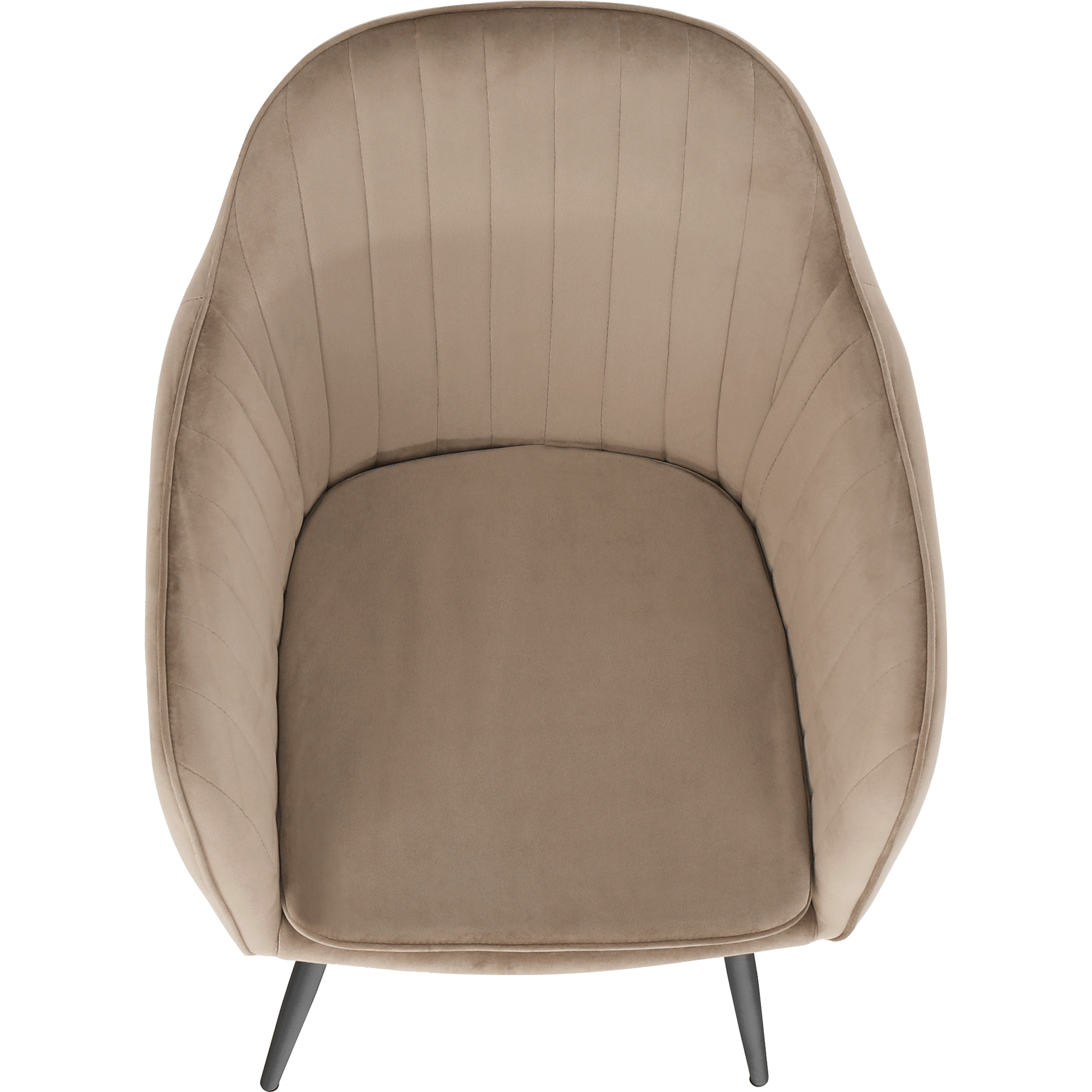 Fotoliu de design BASSANO, catifea Velvet gri maroniu Taupe, catifea/metal, 56x55x82 cm Kondela