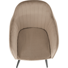 Fotoliu de design BASSANO, catifea Velvet gri maroniu Taupe, catifea/metal, 56x55x82 cm Kondela