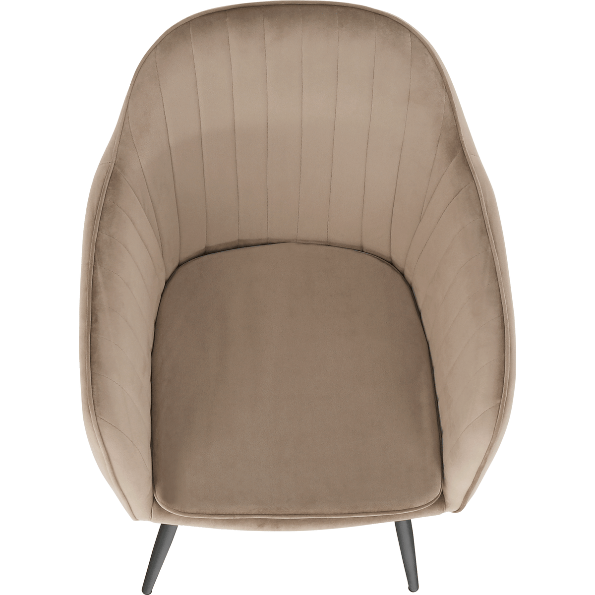 Fotoliu de design BASSANO, catifea Velvet gri maroniu Taupe, catifea/metal, 56x55x82 cm Kondela