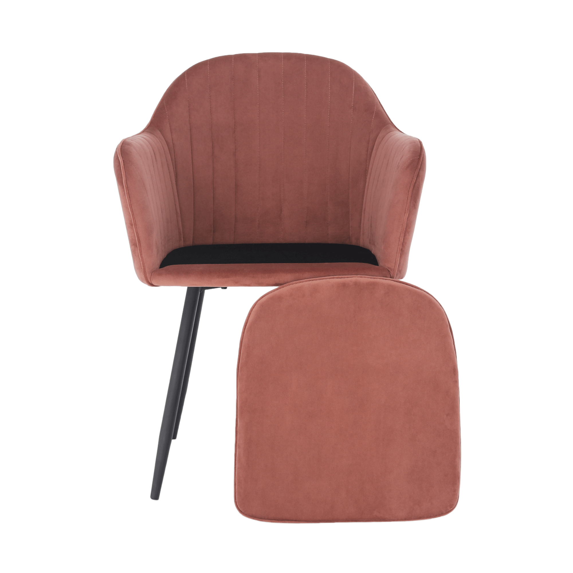 Fotoliu de design BASSANO, catifea Velvet roz maroniu, catifea/metal, 56x55x82 cm Kondela