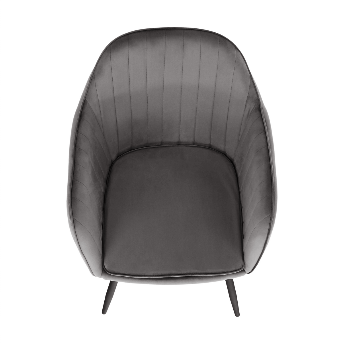 Fotoliu de design BASSANO, țesătură catifea gri, catifea/metal, 56x55x82 cm Kondela