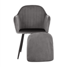 Fotoliu de design BASSANO, țesătură catifea gri, catifea/metal, 56x55x82 cm Kondela