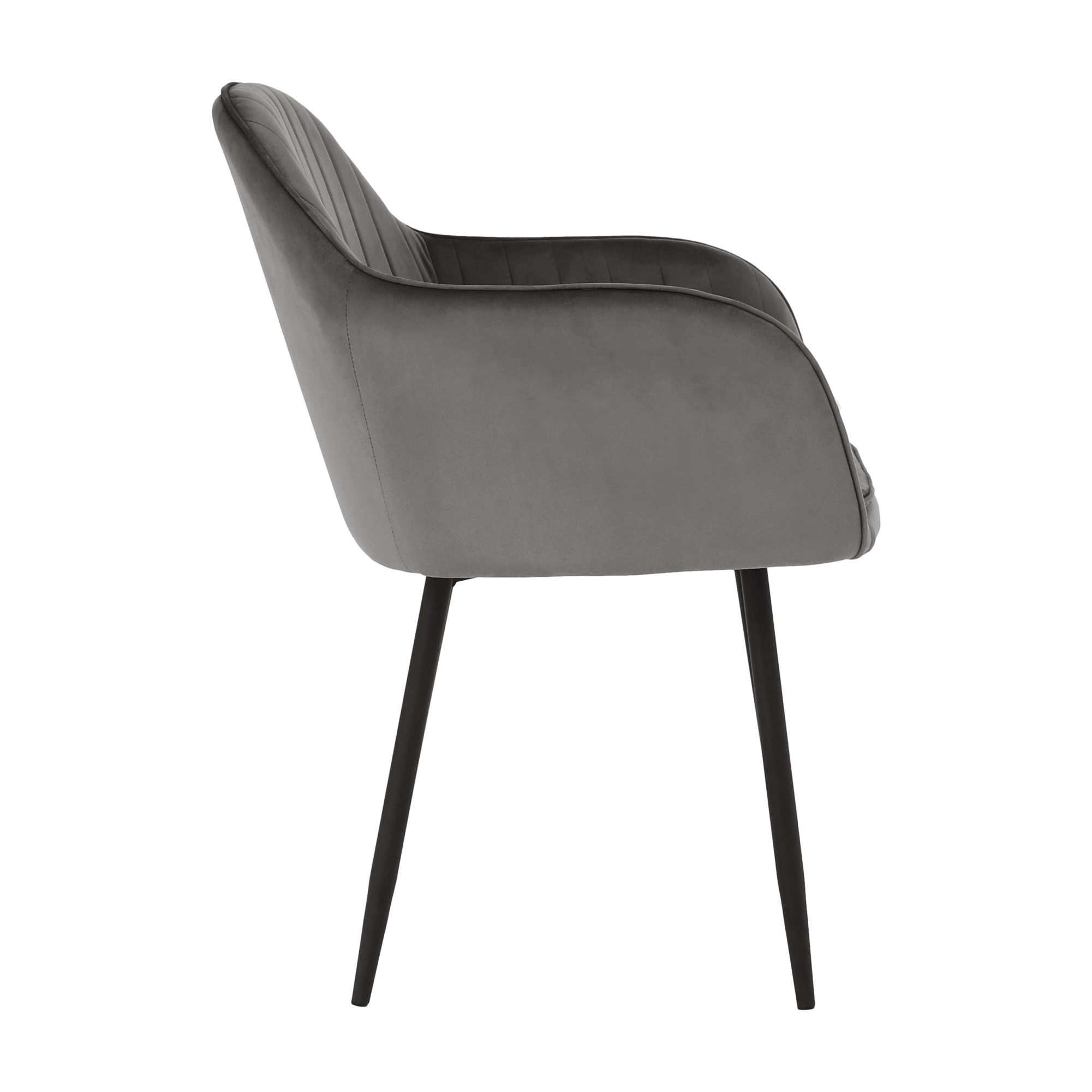 Fotoliu de design BASSANO, țesătură catifea gri, catifea/metal, 56x55x82 cm Kondela