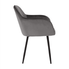 Fotoliu de design BASSANO, țesătură catifea gri, catifea/metal, 56x55x82 cm Kondela