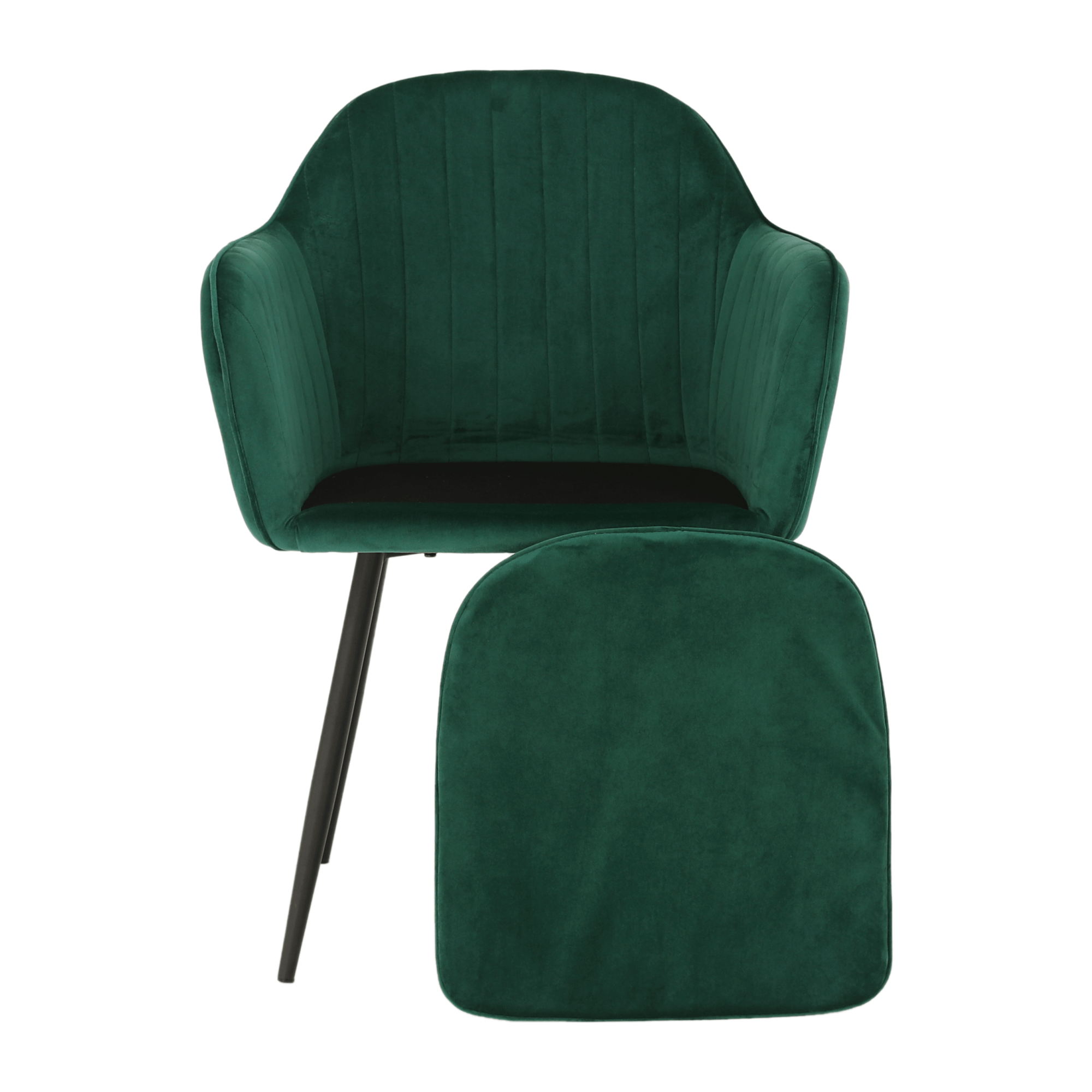 Fotoliu de design BASSANO, catifea Velvet smarald, catifea/metal, 56x55x82 cm Kondela