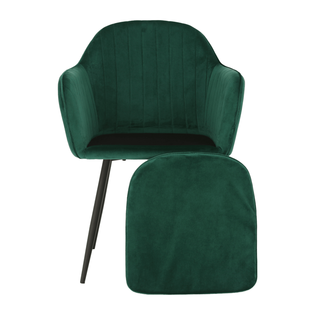 Fotoliu de design BASSANO, catifea Velvet smarald, catifea/metal, 56x55x82 cm Kondela