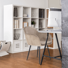 Fotoliu de design BASSANO, catifea Velvet gri maroniu Taupe, catifea/metal, 56x55x82 cm Kondela