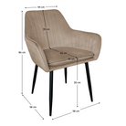 Fotoliu de design BASSANO, catifea Velvet gri maroniu Taupe, 58x58x86 cm Kondela