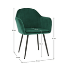 Fotoliu de design BASSANO, catifea Velvet smarald, catifea/metal, 56x55x82 cm Kondela