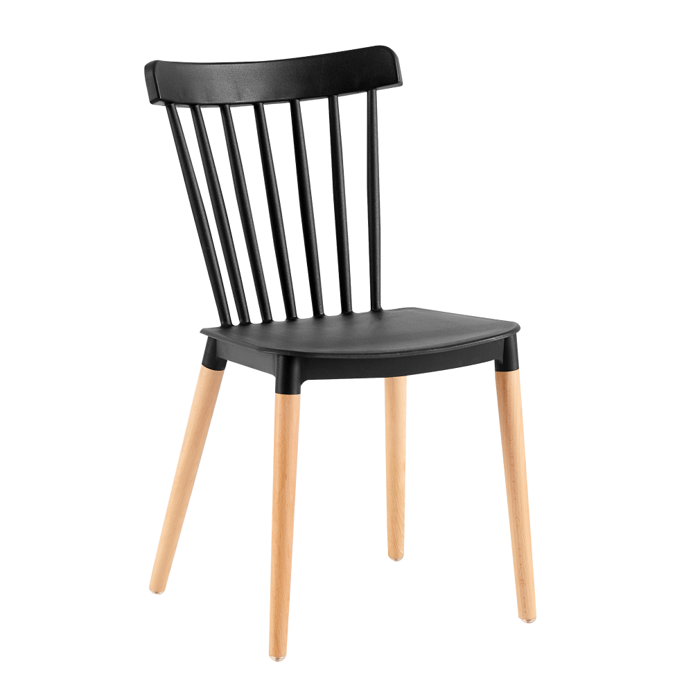 Scaun dining ROSAS, negru / fag, 54x44x83 cm Kondela