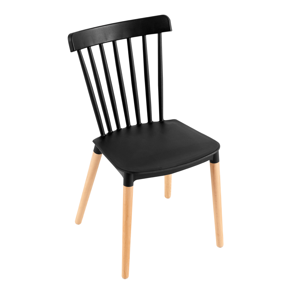 Scaun dining ROSAS, negru / fag, 54x44x83 cm Kondela
