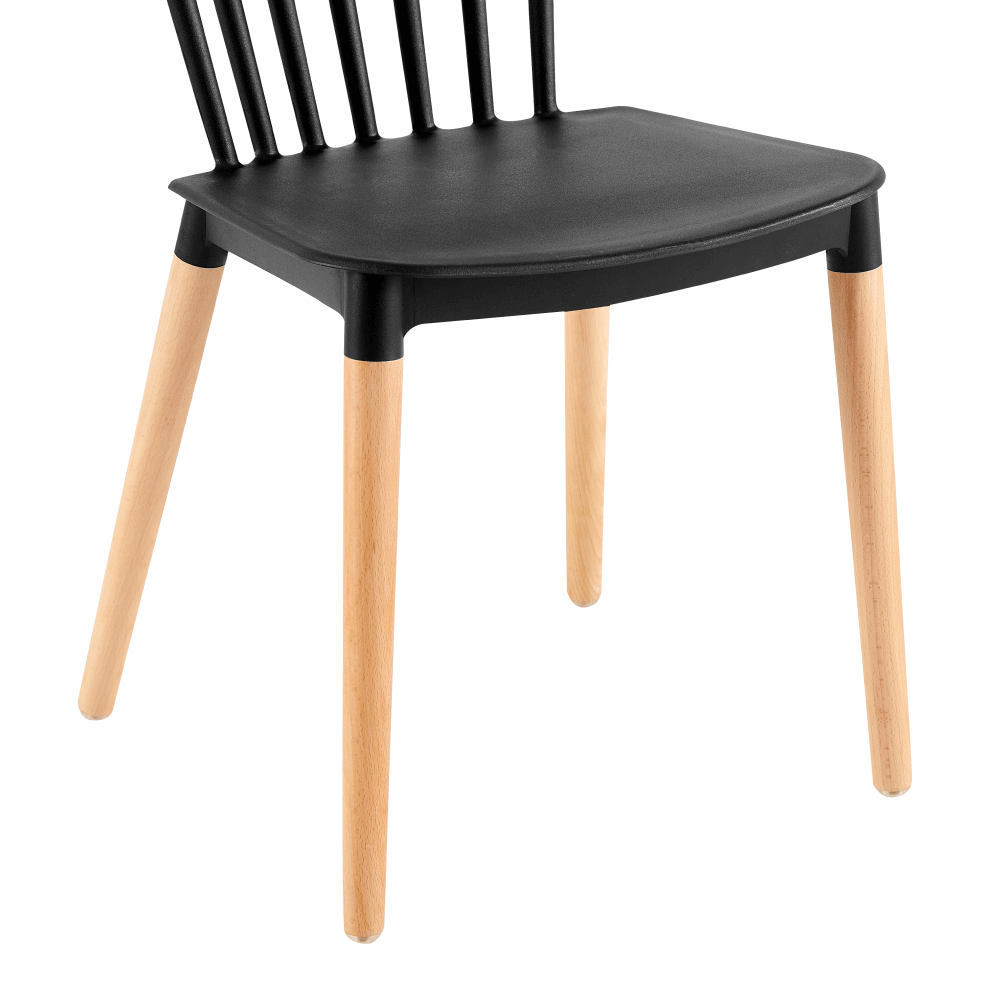 Scaun dining ROSAS, negru / fag, 54x44x83 cm Kondela